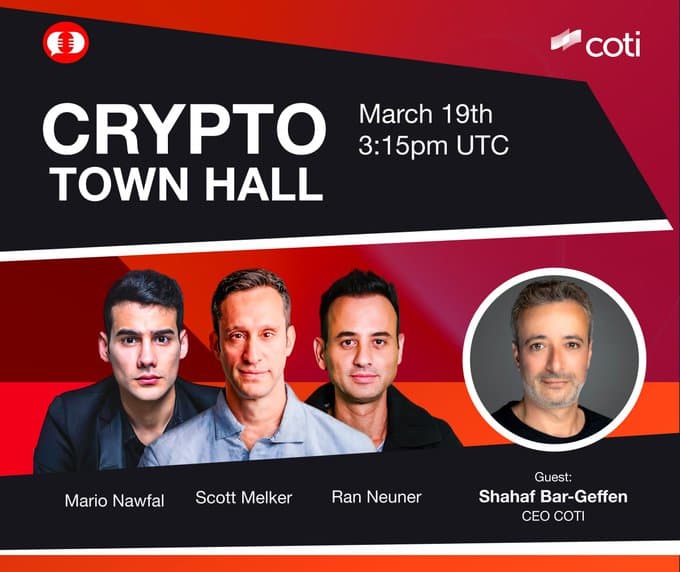 COTI's CEO will attend Crypto Town Hall with key updates