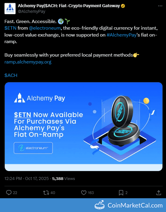 Alchemy Pay Adds Electroneum to Fiat On-Ramp