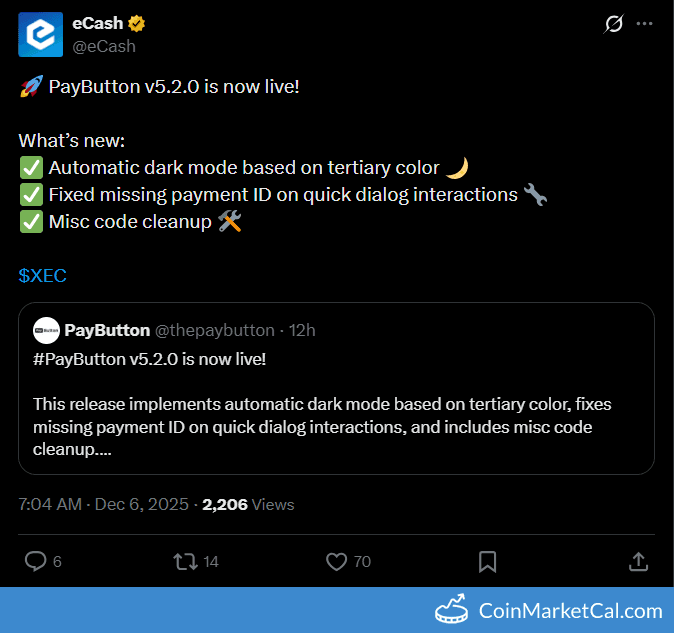 eCash PayButton v5.2.0 Update