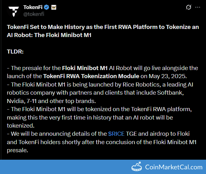 Floki Minibot M1 Presale & TokenFi RWA Module Launch