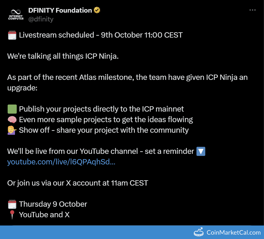 Internet Computer (ICP) ICP Ninja Livestream