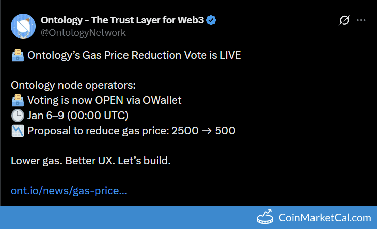 Ontology Gas Price Reduction Vote