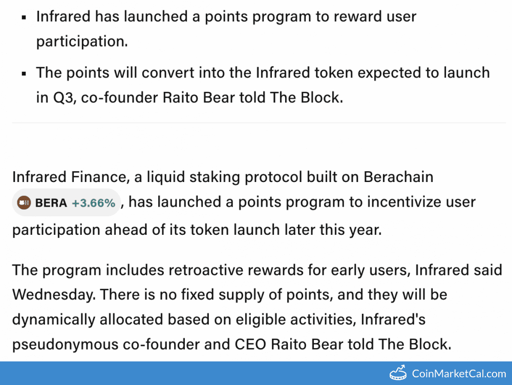 Infrared Bera Token Launch