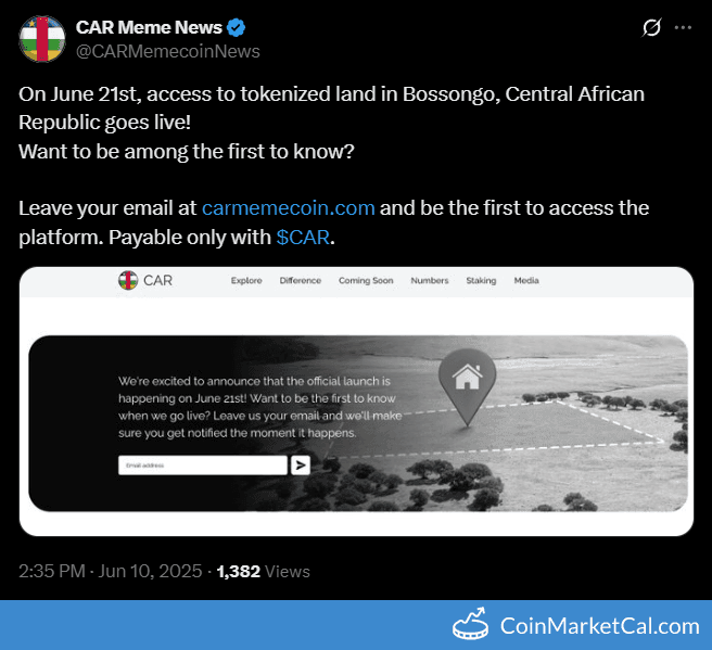CAR Land Tokenization Begins