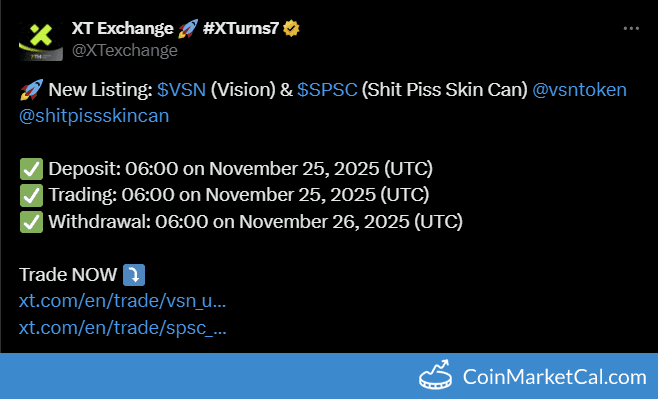 XT.COM Listing Vision (VSN)
