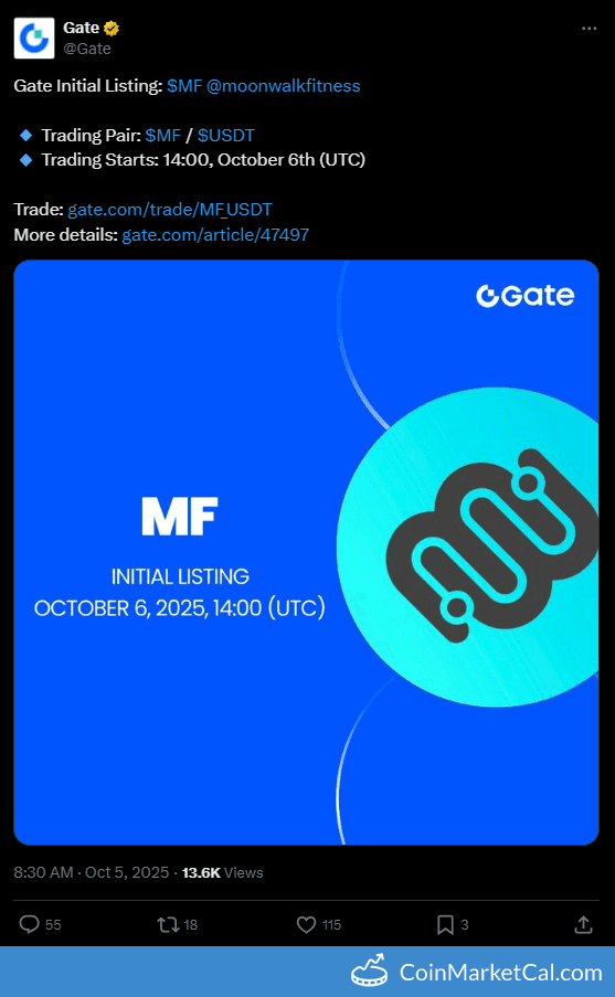 Gate Listing Moonwalk Fitness (MF) Token Pair
