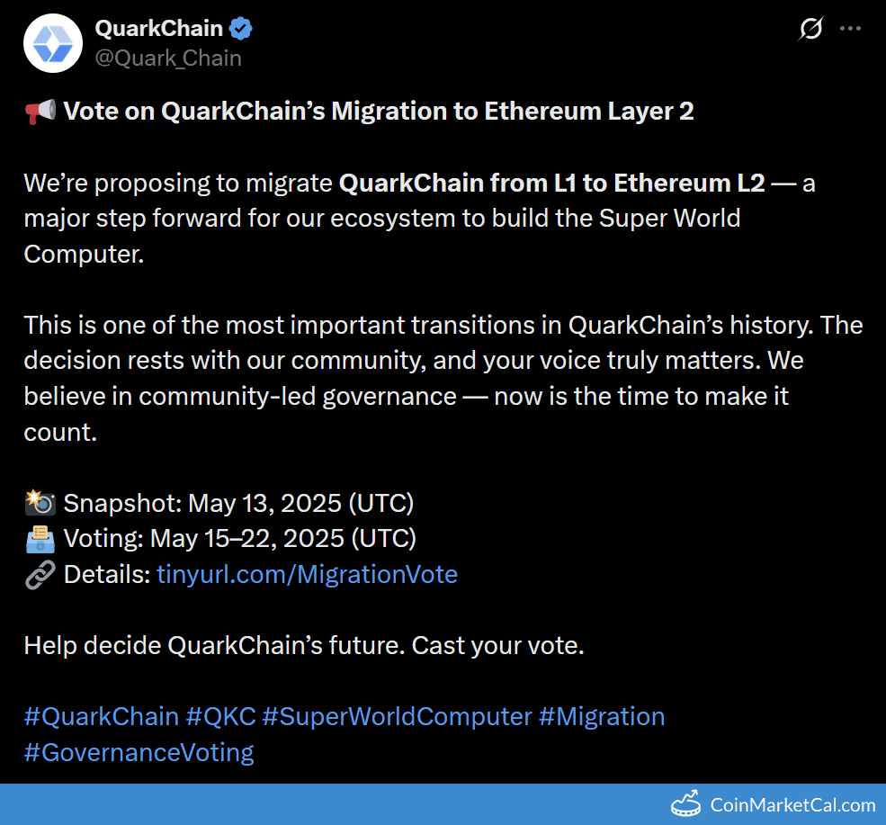 QuarkChain’s Ethereum Layer 2 Migration Vote