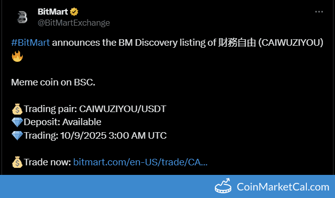 BitMart Listing of 財務自由 (Financial Freedom)