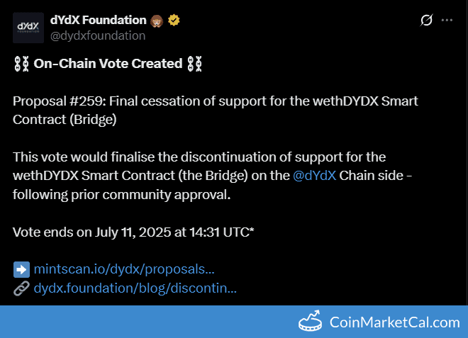 Final Cessation of Support for wethDYDX Smart Contract Vote