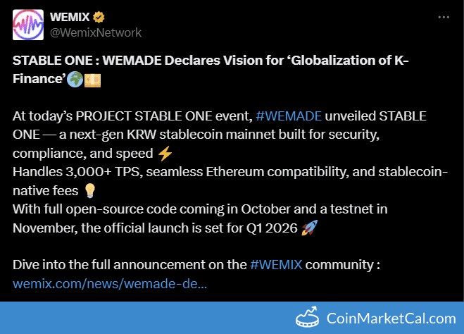 WEMIX Stable One Code Release
