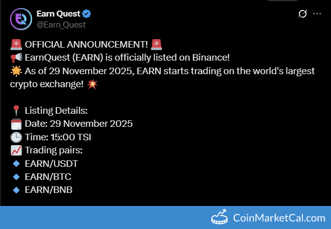 EarnQuest (EARN) Binance Listing