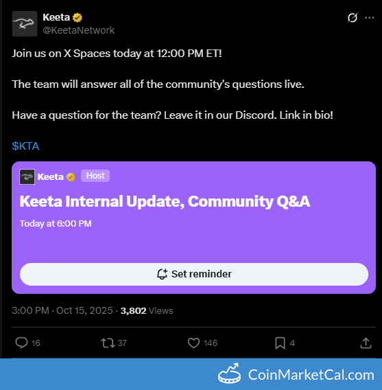 Keeta Live AMA on X Spaces