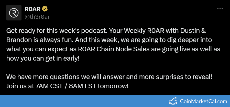 R0AR Token Weekly R0AR