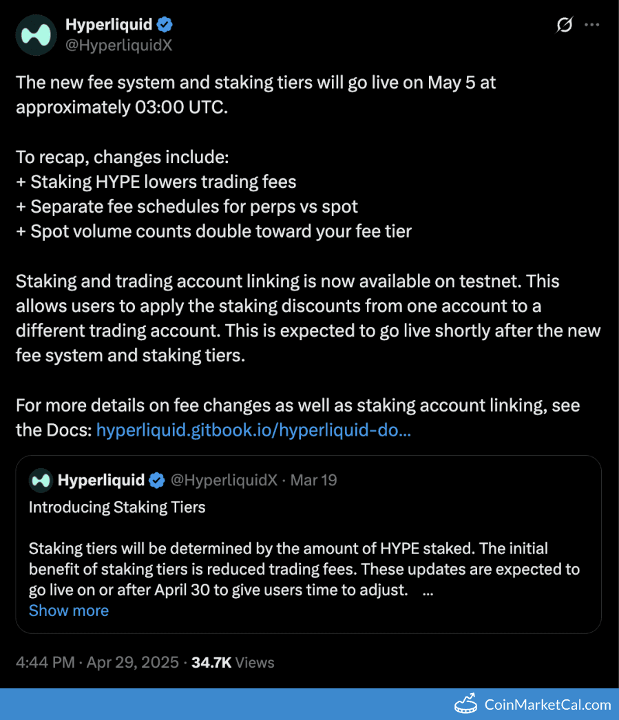 New Fee & Staking Tiers