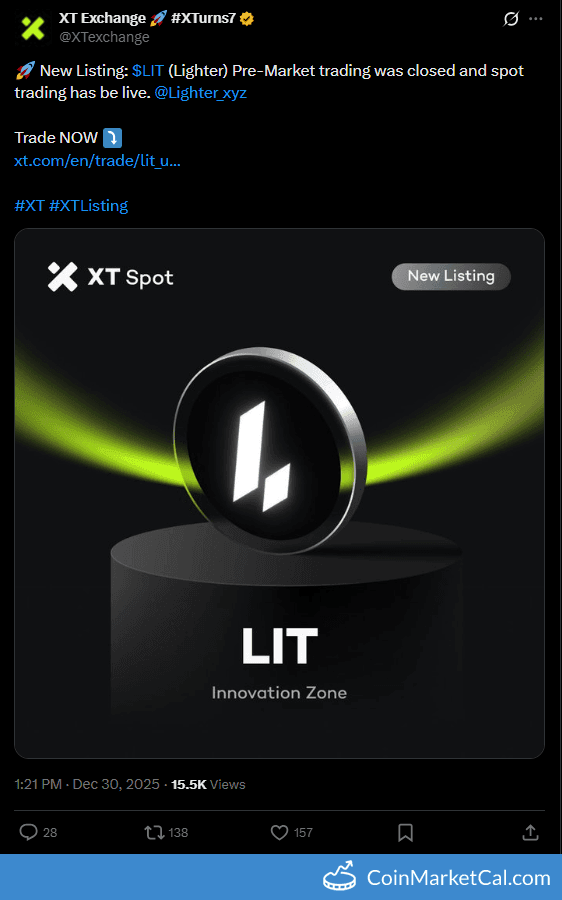 XT.COM Listing of Lighter Token
