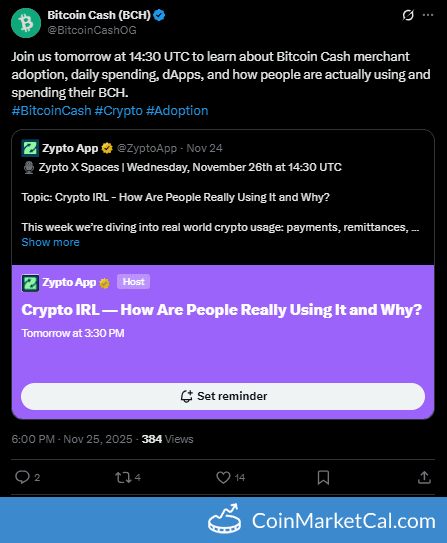 Bitcoin Cash Merchant Adoption X Space