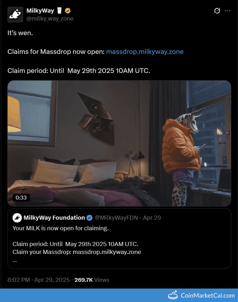MilkyWay Massdrop Airdrop Claim Period Ends
