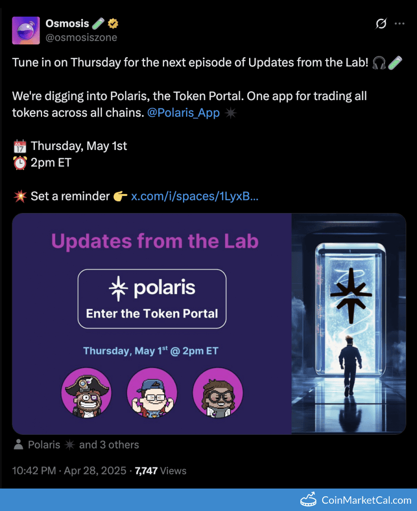 Osmosis Update about Polaris Token Portal Launch