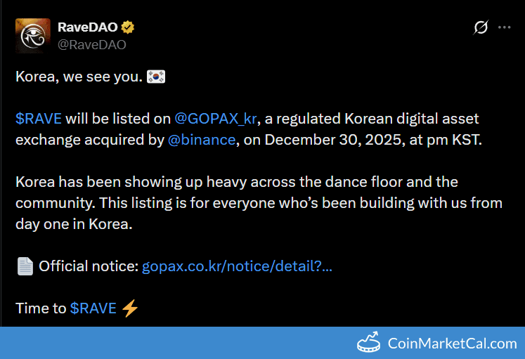 GOPAX Listing of RaveDAO