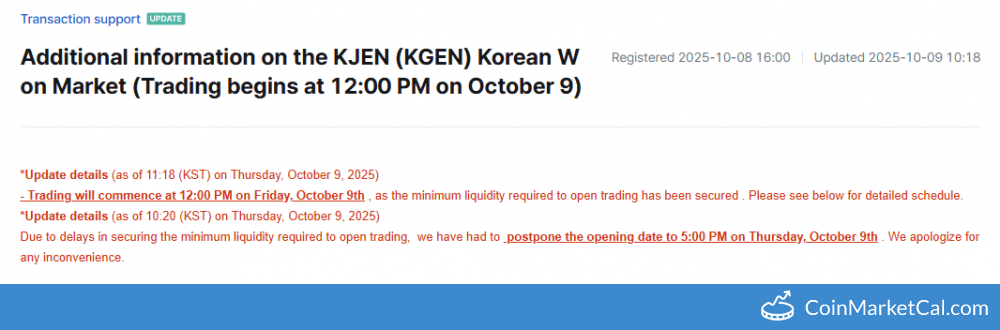 Coinone Listing of KGeN (KGEN)