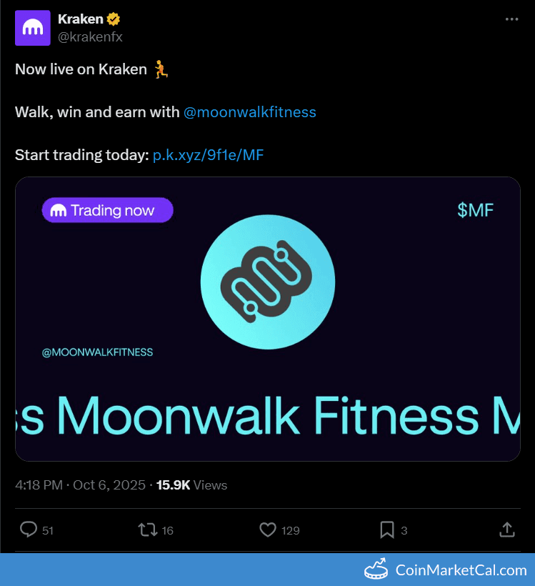 Kraken Listing Moonwalk Fitness MF/USD
