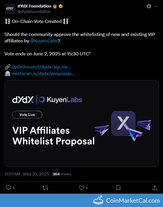 dYdX On-Chain Vote for VIP Affiliate Whitelisting Ends
