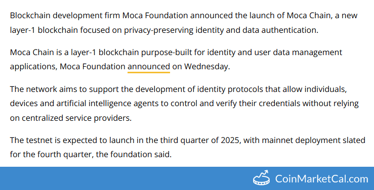 Moca Network Moca Chain Mainnet