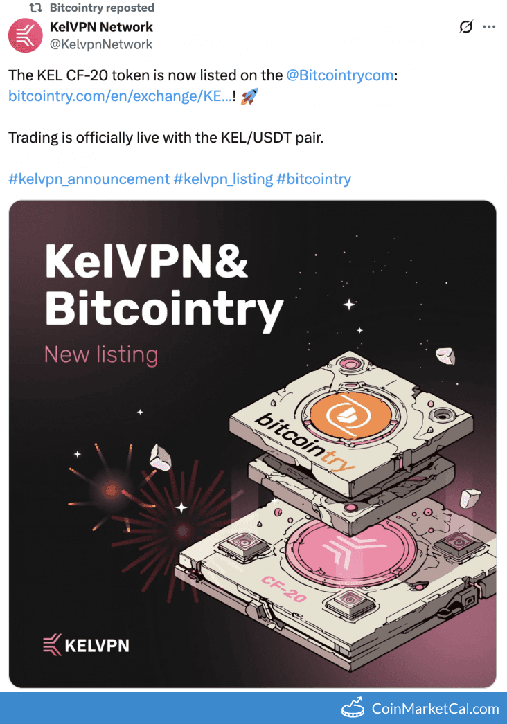 Bitcointry Listing KelVPN (KEL) Token