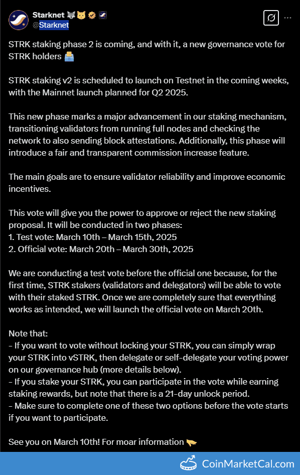 Staking V2 Test Vote