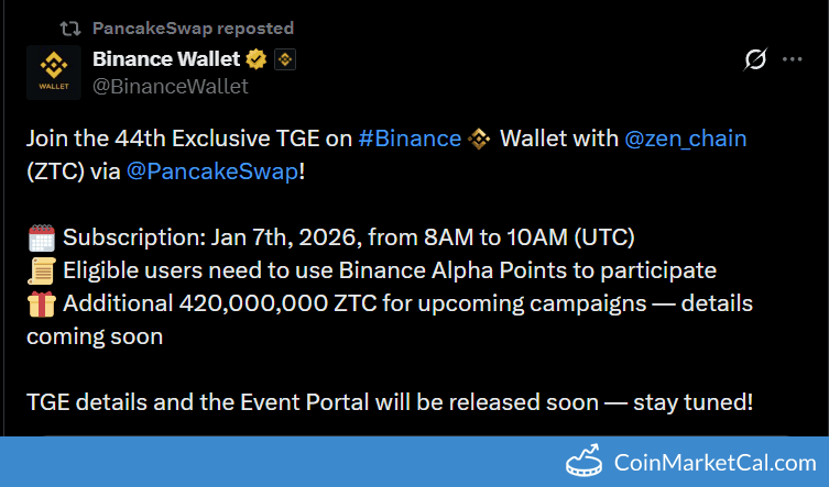 Binance Wallet ZenChain TGE