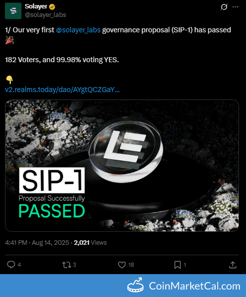 Solayer SIP-1 Passed Inflation Schedule