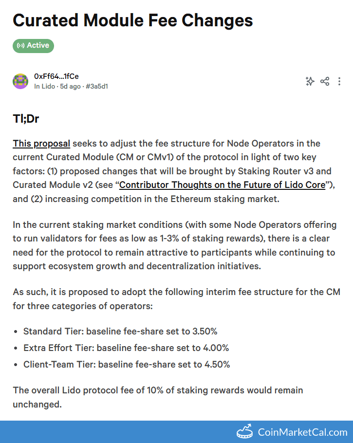 Lido DAO Module Fee Change Vote