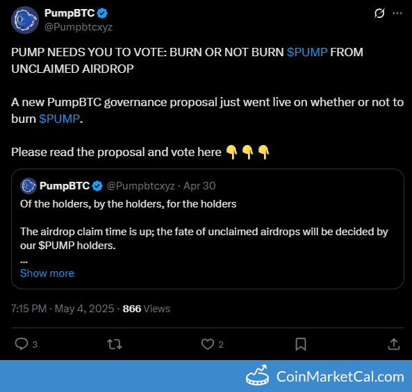 PUMP Token Burn Vote Deadline