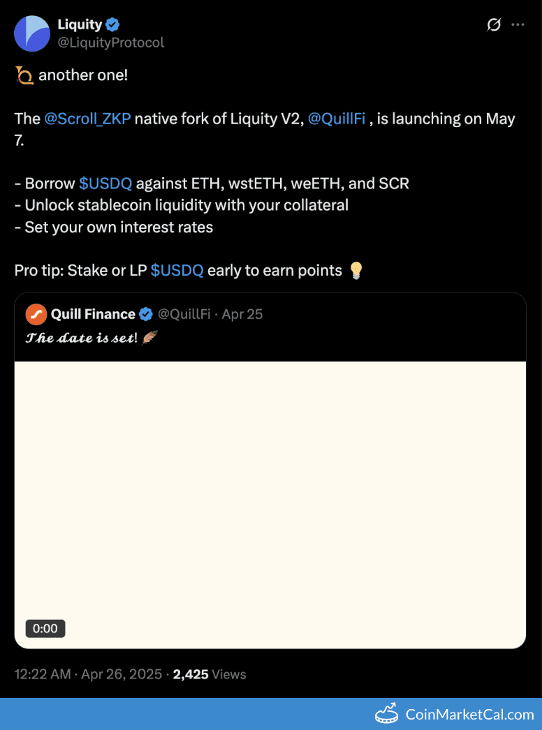 QuillFi Launch on Scroll zkRollup