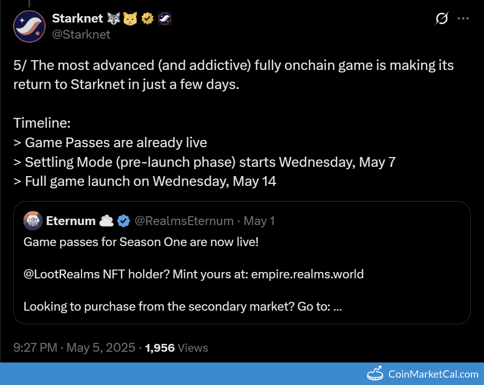 Starknet Fully Onchain Game Launch 