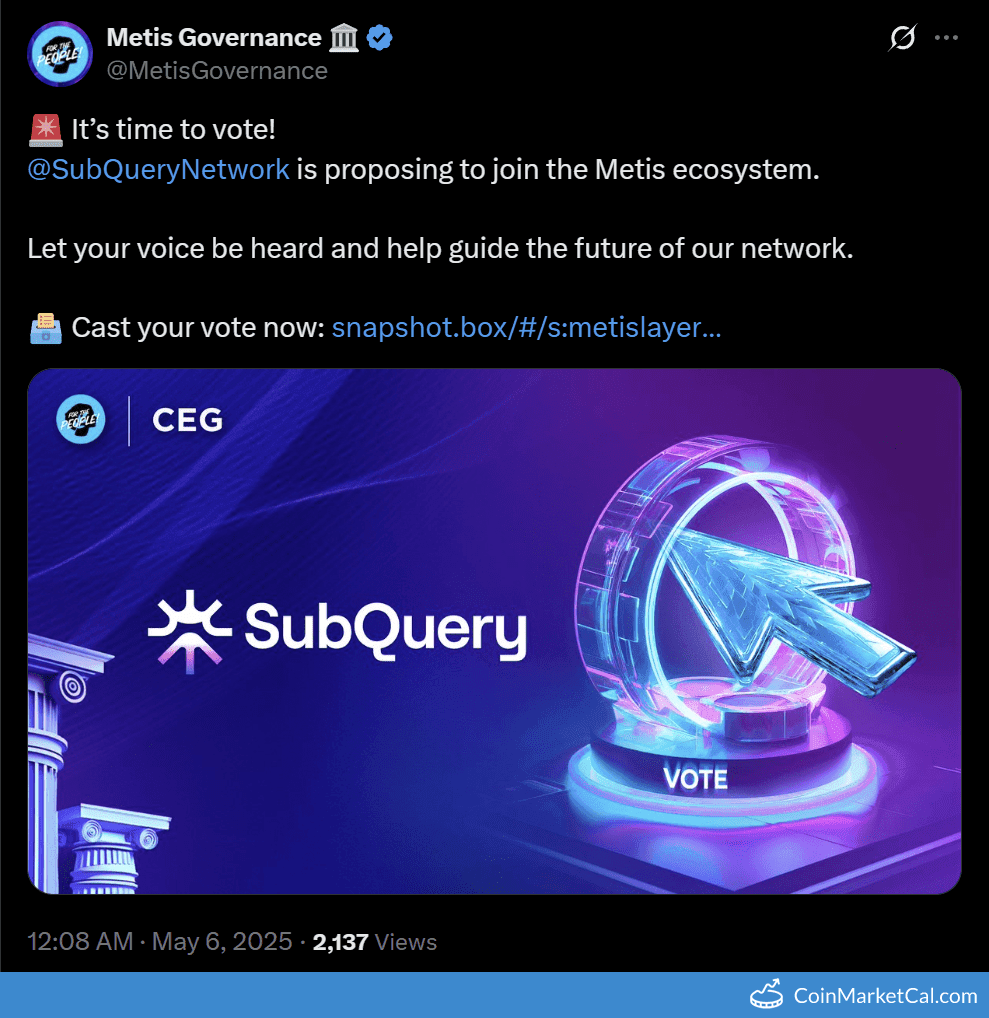 Metis x SubQuery Integration Vote