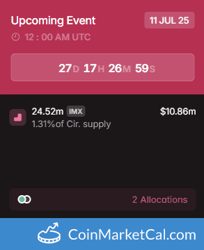 Immutable (IMX) 24.52M Token Unlock