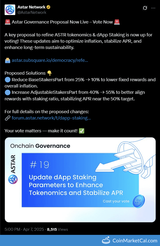 Astar Network Staking Parameter Vote