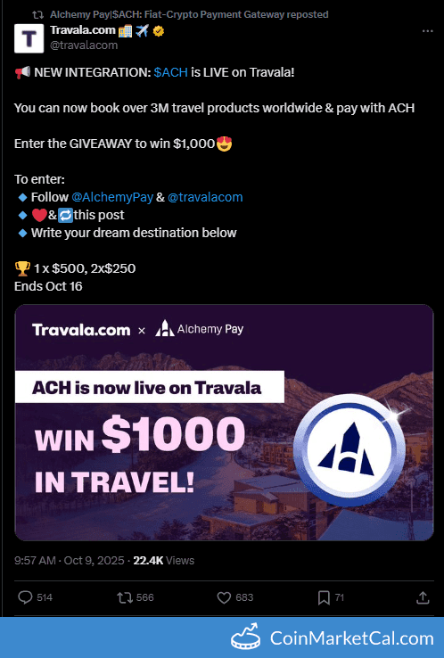 Alchemy Pay ACH Integration on Travala