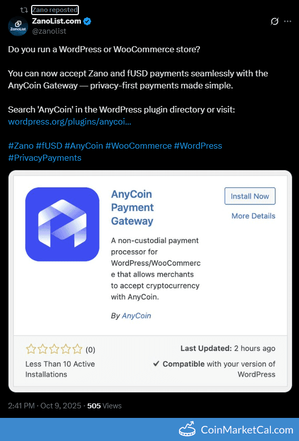 Zano WordPress Payment Integration