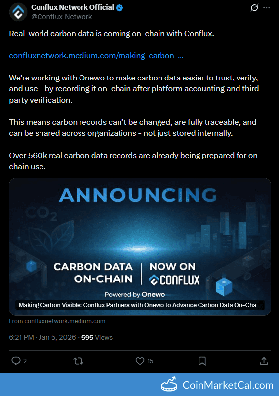 Conflux Onewo Partnership for On-Chain Carbon Data