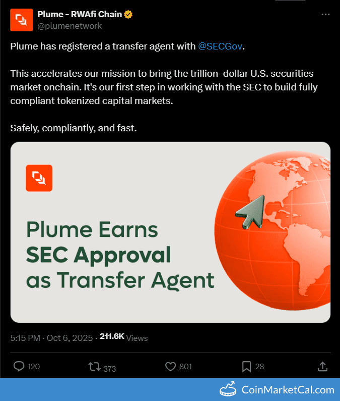 Plume Transfer Agent Approved