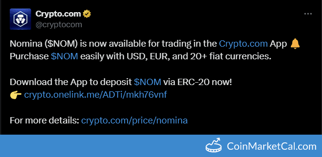 Crypto.com App Listing of Nomina