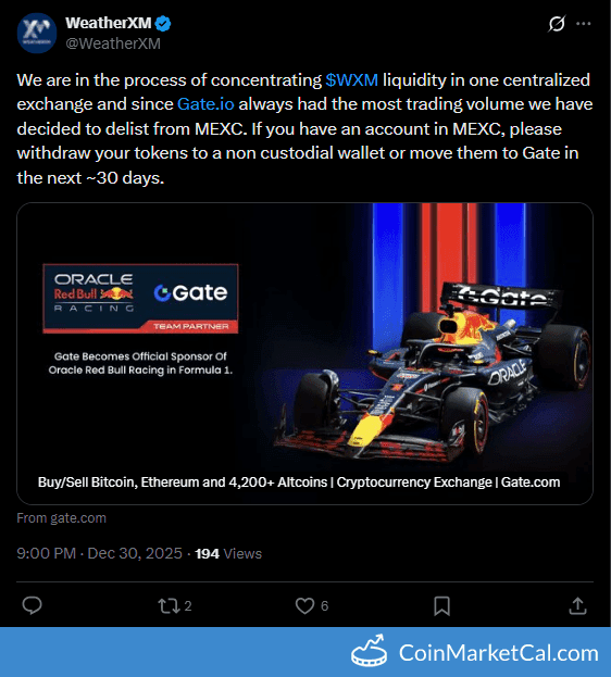 MEXC Global Delisting of WeatherXM (WXM)