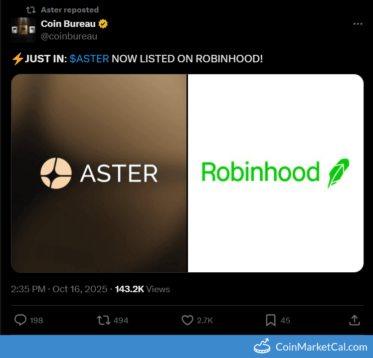 Aster Robinhood Listing