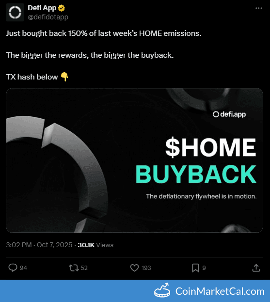 Defi App HOME Token Buyback Event