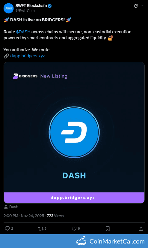 Dash (DASH) on BRIDGERS Cross-Chain Routing