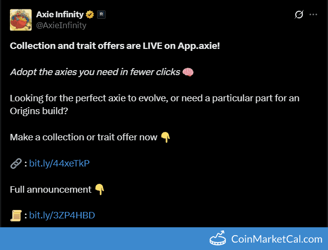 Axie Infinity Trait & Collection Offer Feature Launch