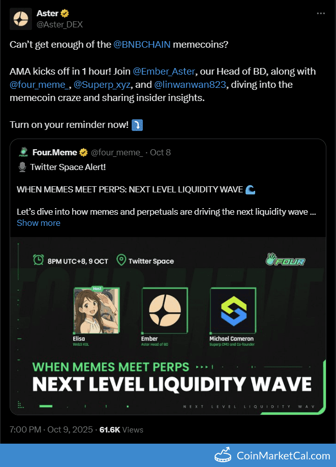 Aster Memecoin X Spaces