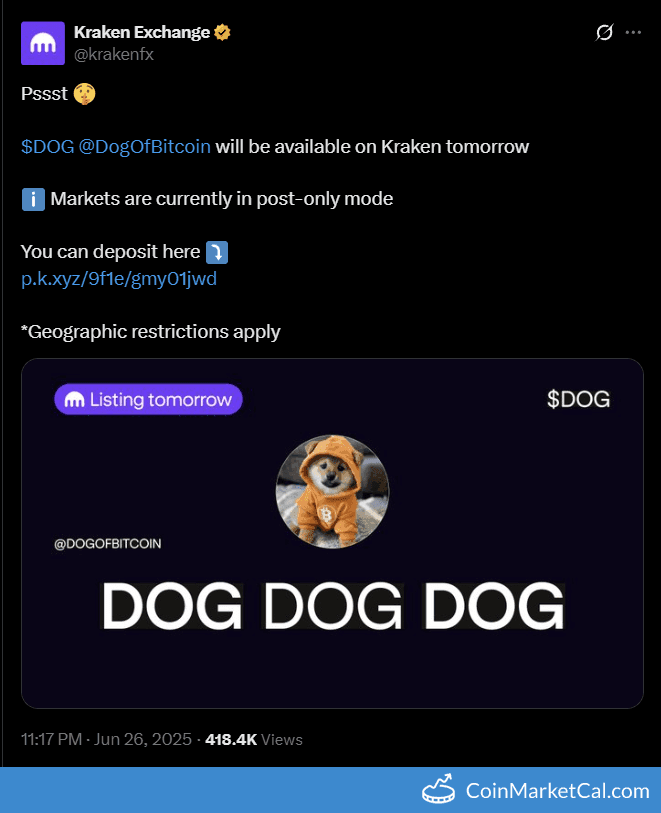 $DOG Listing on Kraken